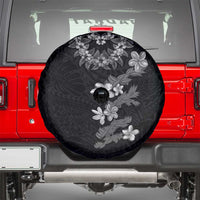 Hawaiian Lei Plumeria and Tropical Leaves Spare Tire Cover Watercolor Style-Grayscale LT03 - Polynesian Pride