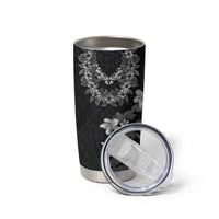 Hawaiian Lei Plumeria and Tropical Leaves Tumbler Cup Watercolor Style-Grayscale LT03 - Polynesian Pride