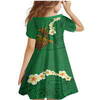 Hawaii Turtle Plumeria Flower Family Matching Mermaid Dress and Hawaiian Shirt Polynesian Pattern Green Color LT03 - Polynesian Pride