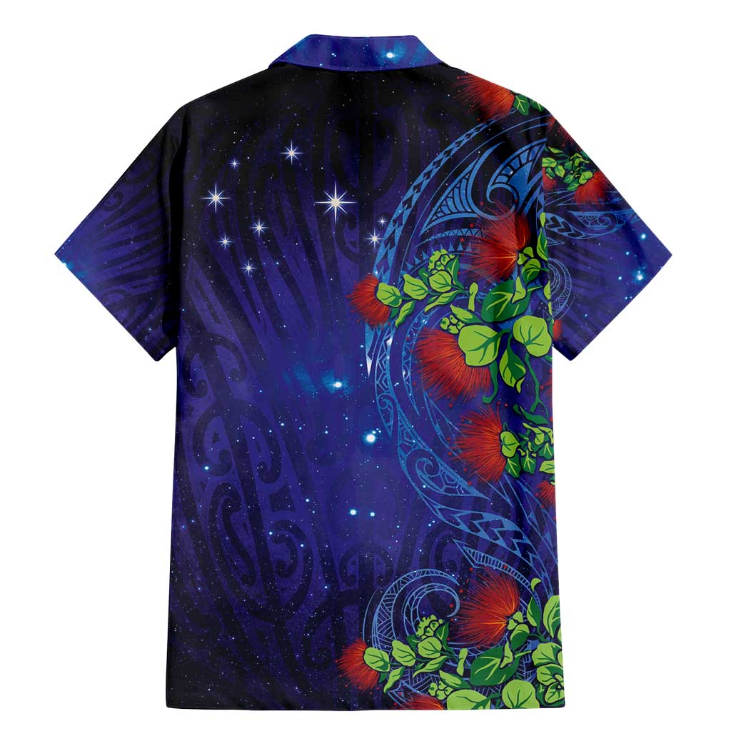 Matariki New Zealand Maori and Pohutukawa Family Matching Mermaid Dress and Hawaiian Shirt Galaxy Blue Sky Style LT03 - Polynesian Pride