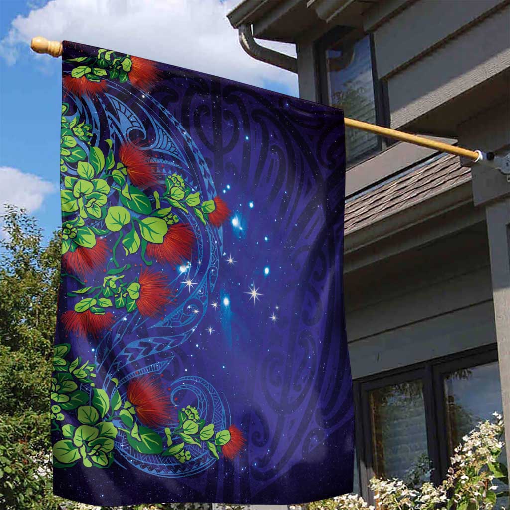Matariki New Zealand Maori and Pohutukawa Garden Flag Galaxy Blue Sky Style LT03 - Polynesian Pride