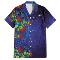 Matariki New Zealand Maori and Pohutukawa Hawaiian Shirt Galaxy Blue Sky Style LT03 Blue - Polynesian Pride