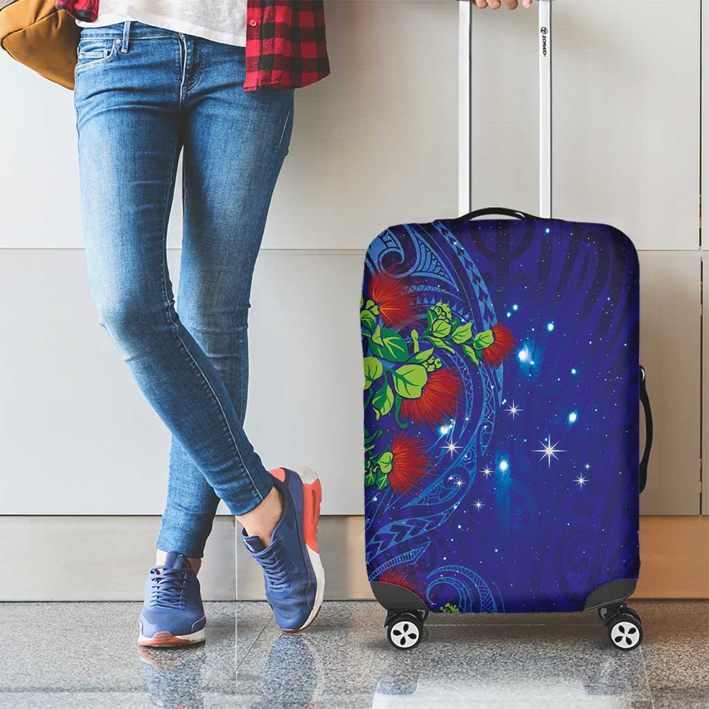 Matariki New Zealand Maori and Pohutukawa Luggage Cover Galaxy Blue Sky Style LT03 - Polynesian Pride