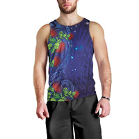 Matariki New Zealand Maori and Pohutukawa Men Tank Top Galaxy Blue Sky Style LT03 - Polynesian Pride