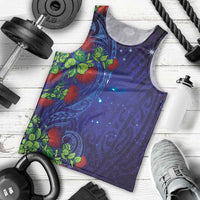 Matariki New Zealand Maori and Pohutukawa Men Tank Top Galaxy Blue Sky Style LT03 - Polynesian Pride