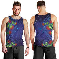 Matariki New Zealand Maori and Pohutukawa Men Tank Top Galaxy Blue Sky Style LT03 - Polynesian Pride