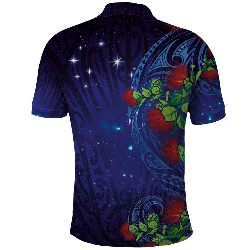 Matariki New Zealand Maori and Pohutukawa Polo Shirt Galaxy Blue Sky Style LT03 - Polynesian Pride