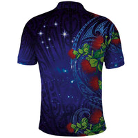 Matariki New Zealand Maori and Pohutukawa Polo Shirt Galaxy Blue Sky Style LT03 - Polynesian Pride