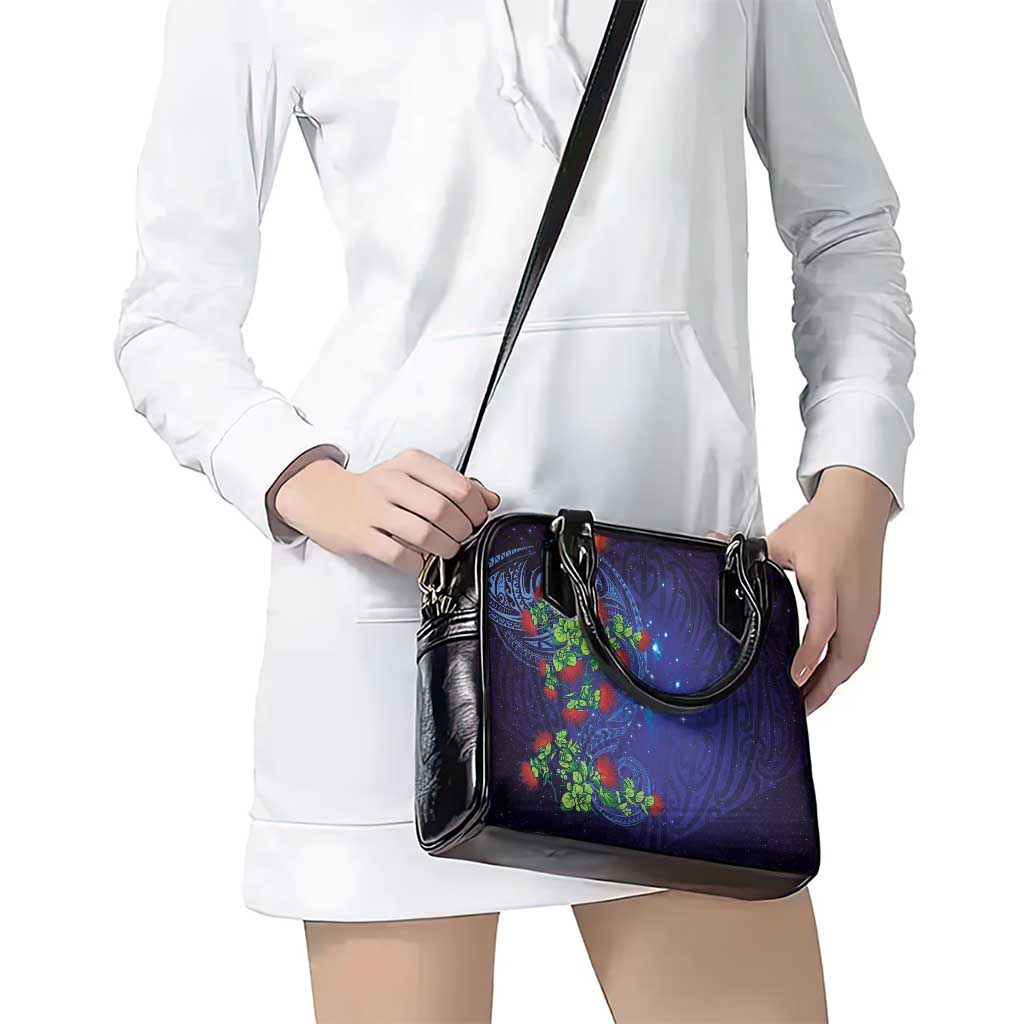 Matariki New Zealand Maori and Pohutukawa Shoulder Handbag Galaxy Blue Sky Style