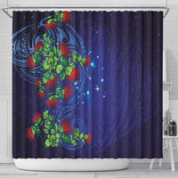 Matariki New Zealand Maori and Pohutukawa Shower Curtain Galaxy Blue Sky Style LT03 - Polynesian Pride