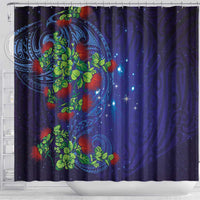 Matariki New Zealand Maori and Pohutukawa Shower Curtain Galaxy Blue Sky Style LT03 - Polynesian Pride