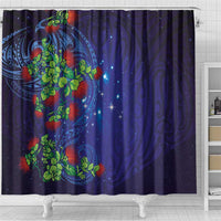 Matariki New Zealand Maori and Pohutukawa Shower Curtain Galaxy Blue Sky Style LT03 - Polynesian Pride