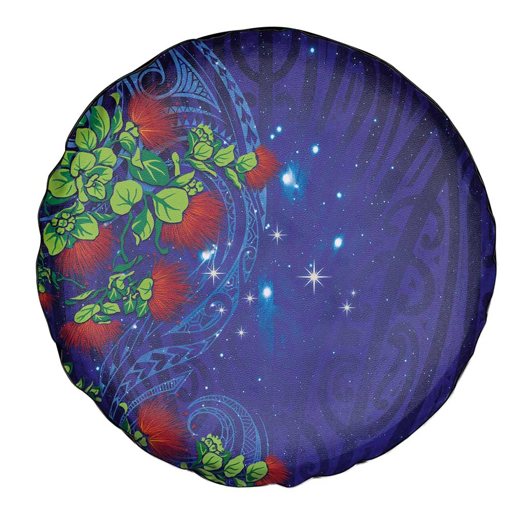 Matariki New Zealand Maori and Pohutukawa Spare Tire Cover Galaxy Blue Sky Style LT03 - Polynesian Pride