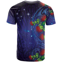 Matariki New Zealand Maori and Pohutukawa T Shirt Galaxy Blue Sky Style LT03 - Polynesian Pride