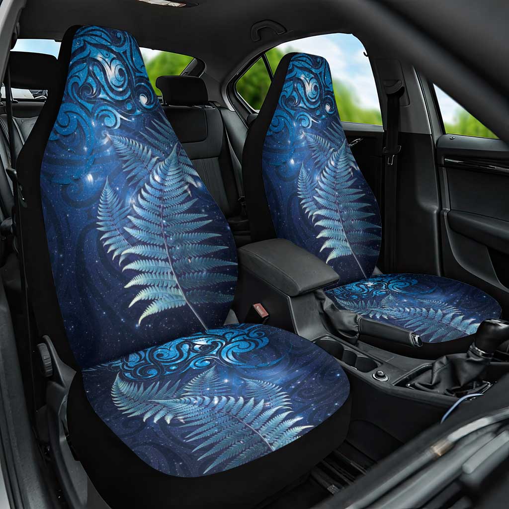 Matariki New Zealand Maori Silver Fern Car Seat Cover Galaxy Blue Sky Style LT03 One Size Blue - Polynesian Pride