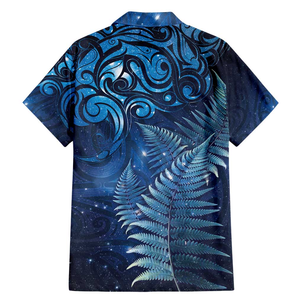 Matariki New Zealand Maori Silver Fern Family Matching Long Sleeve Bodycon Dress and Hawaiian Shirt Galaxy Blue Sky Style LT03 - Polynesian Pride