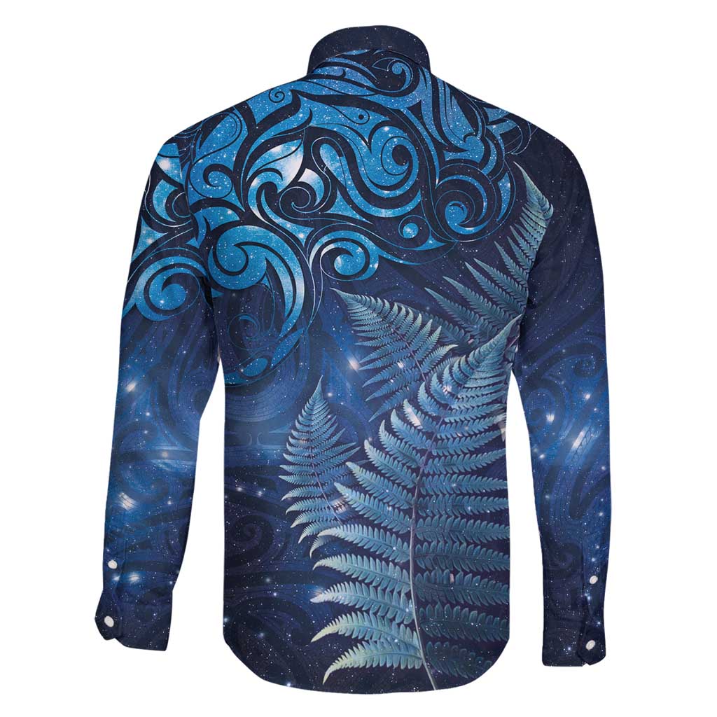 Matariki New Zealand Maori Silver Fern Family Matching Puletasi and Hawaiian Shirt Galaxy Blue Sky Style LT03 - Polynesian Pride