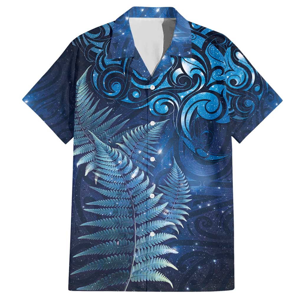 Matariki New Zealand Maori Silver Fern Hawaiian Shirt Galaxy Blue Sky Style LT03 Blue - Polynesian Pride