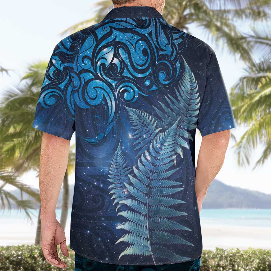 Matariki New Zealand Maori Silver Fern Hawaiian Shirt Galaxy Blue Sky Style LT03 - Polynesian Pride