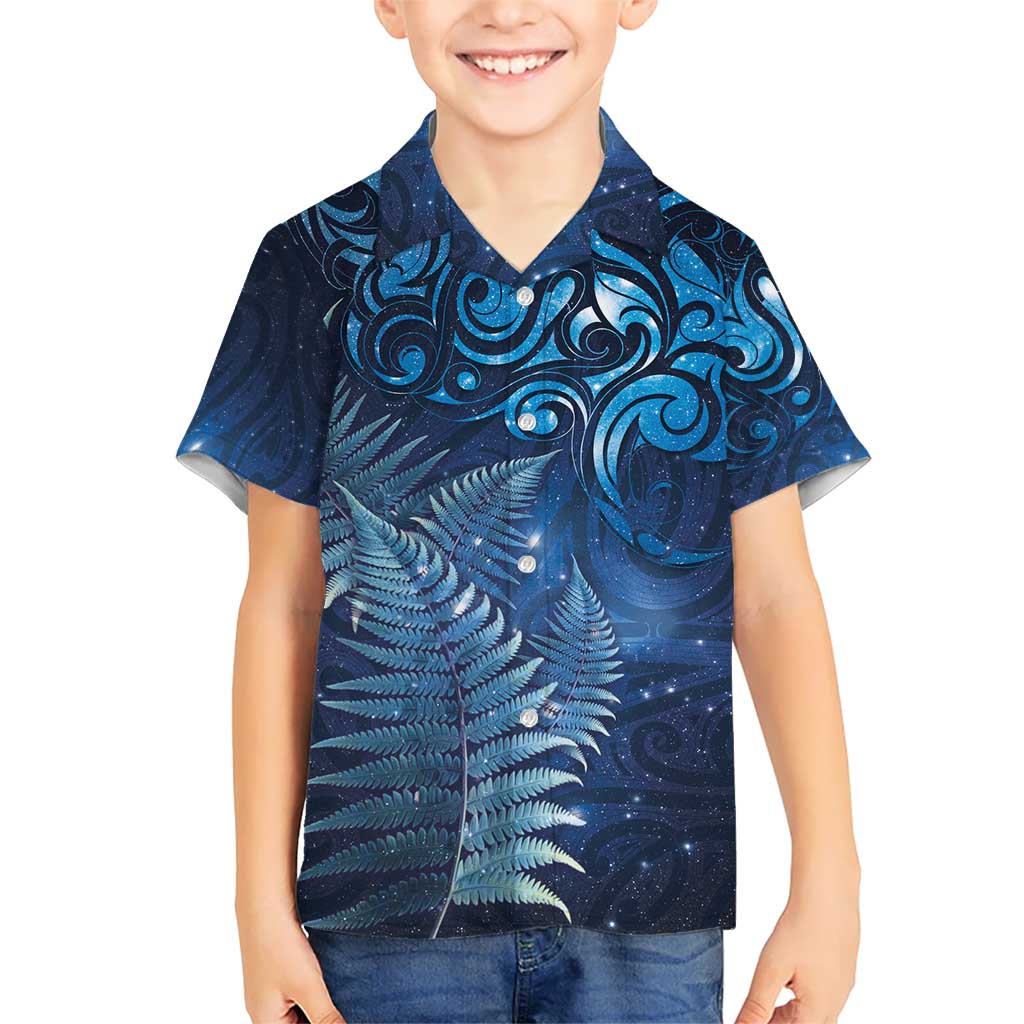 Matariki New Zealand Maori Silver Fern Hawaiian Shirt Galaxy Blue Sky Style LT03 - Polynesian Pride