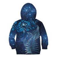 Matariki New Zealand Maori Silver Fern Kid Hoodie Galaxy Blue Sky Style LT03 - Polynesian Pride