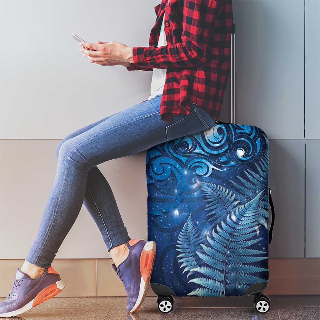 Matariki New Zealand Maori Silver Fern Luggage Cover Galaxy Blue Sky Style LT03 - Polynesian Pride
