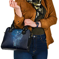 Matariki New Zealand Maori Silver Fern Shoulder Handbag Galaxy Blue Sky Style