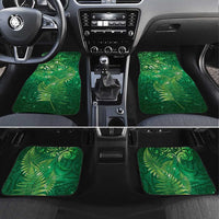 Matariki New Zealand Maori Silver Fern Car Mats Galaxy Green Sky Style LT03 Set 4pcs Green - Polynesian Pride