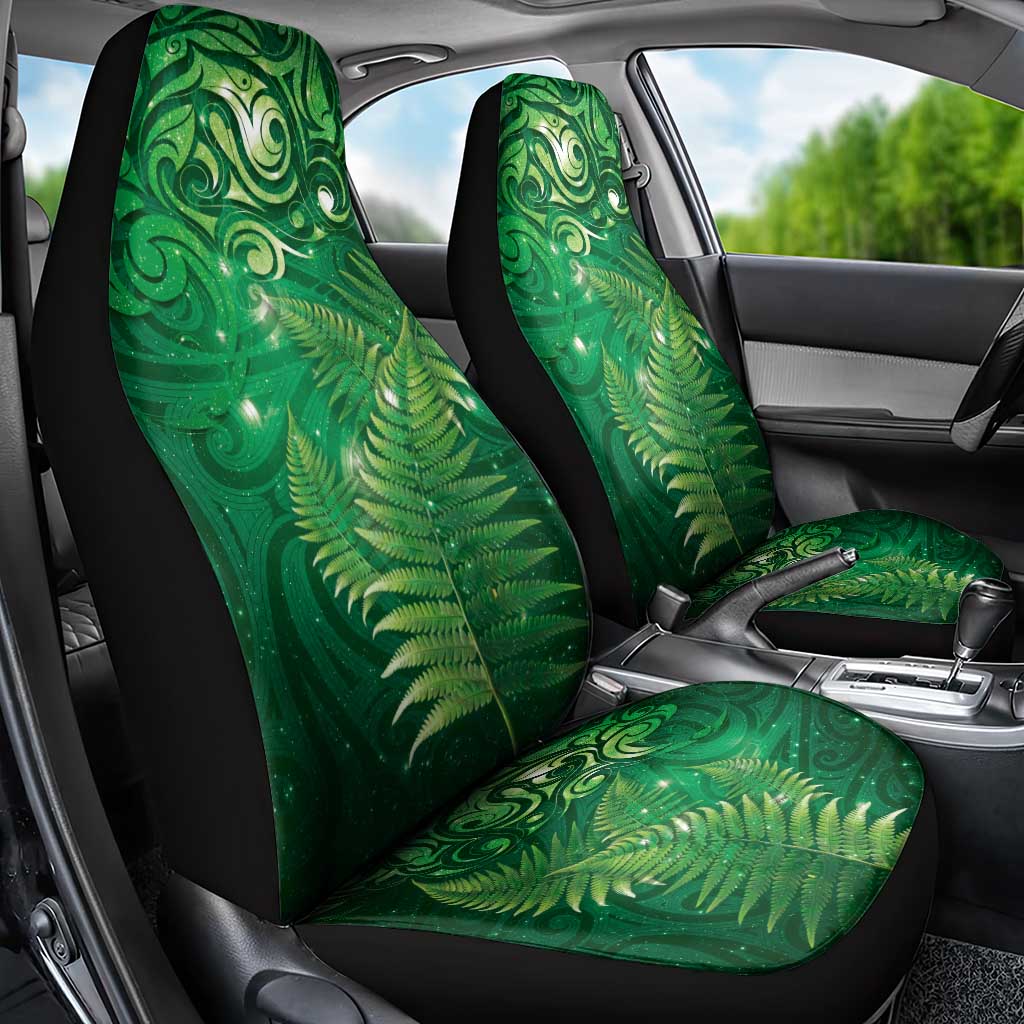 Matariki New Zealand Maori Silver Fern Car Seat Cover Galaxy Green Sky Style LT03 - Polynesian Pride