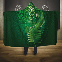 Matariki New Zealand Maori Silver Fern Hooded Blanket Galaxy Green Sky Style LT03 - Polynesian Pride