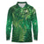 Matariki New Zealand Maori Silver Fern Long Sleeve Polo Shirt Galaxy Green Sky Style