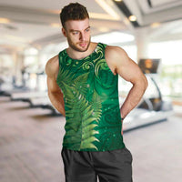 Matariki New Zealand Maori Silver Fern Men Tank Top Galaxy Green Sky Style LT03 Green - Polynesian Pride