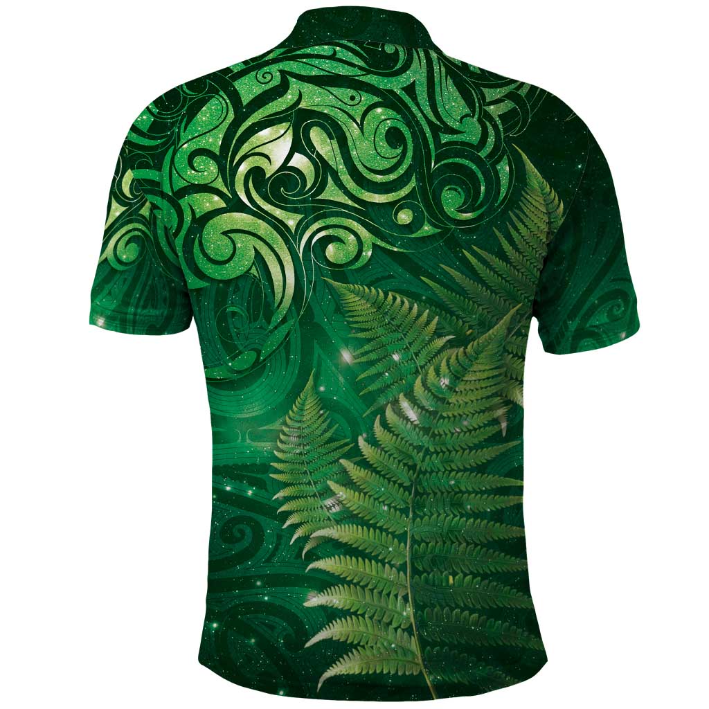 Matariki New Zealand Maori Silver Fern Polo Shirt Galaxy Green Sky Style LT03 - Polynesian Pride