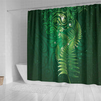 Matariki New Zealand Maori Silver Fern Shower Curtain Galaxy Green Sky Style LT03 - Polynesian Pride