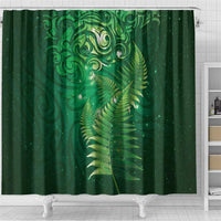 Matariki New Zealand Maori Silver Fern Shower Curtain Galaxy Green Sky Style LT03 - Polynesian Pride