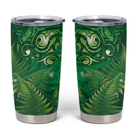 Matariki New Zealand Maori Silver Fern Tumbler Cup Galaxy Green Sky Style LT03 Green - Polynesian Pride