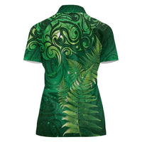Matariki New Zealand Maori Silver Fern Women Polo Shirt Galaxy Green Sky Style LT03 - Polynesian Pride
