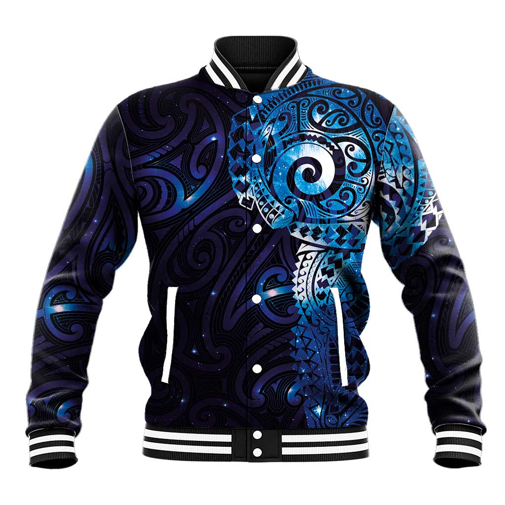 Matariki New Zealand Maori Koru Art Tattoo Baseball Jacket New Year Galaxy Blue Sky Style LT03 Unisex Blue - Polynesian Pride