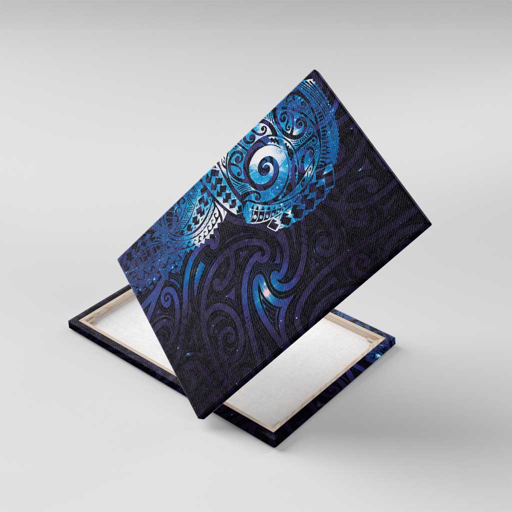 Matariki New Zealand Maori Koru Art Tattoo Canvas Wall Art New Year Galaxy Blue Sky Style LT03 With Frame Blue - Polynesian Pride