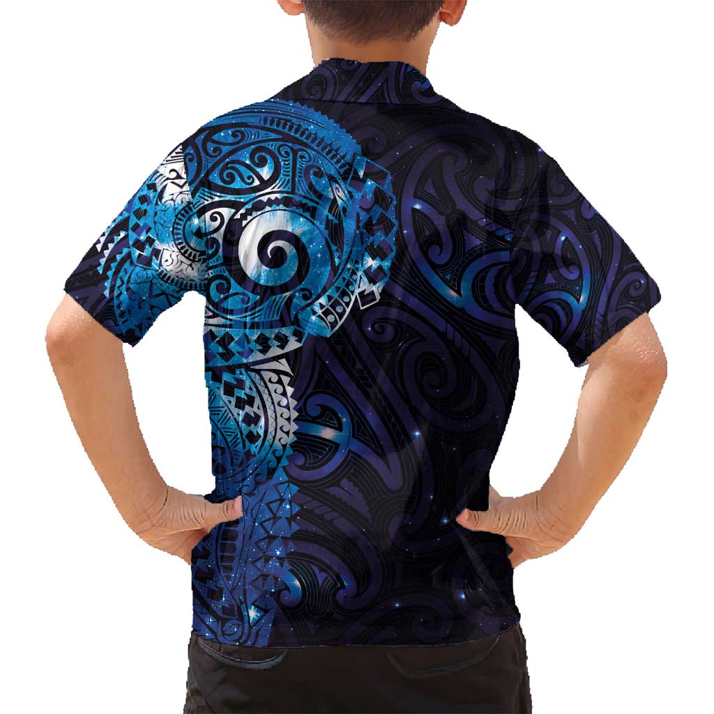 Matariki New Zealand Maori Koru Art Tattoo Family Matching Puletasi and Hawaiian Shirt New Year Galaxy Blue Sky Style LT03 - Polynesian Pride