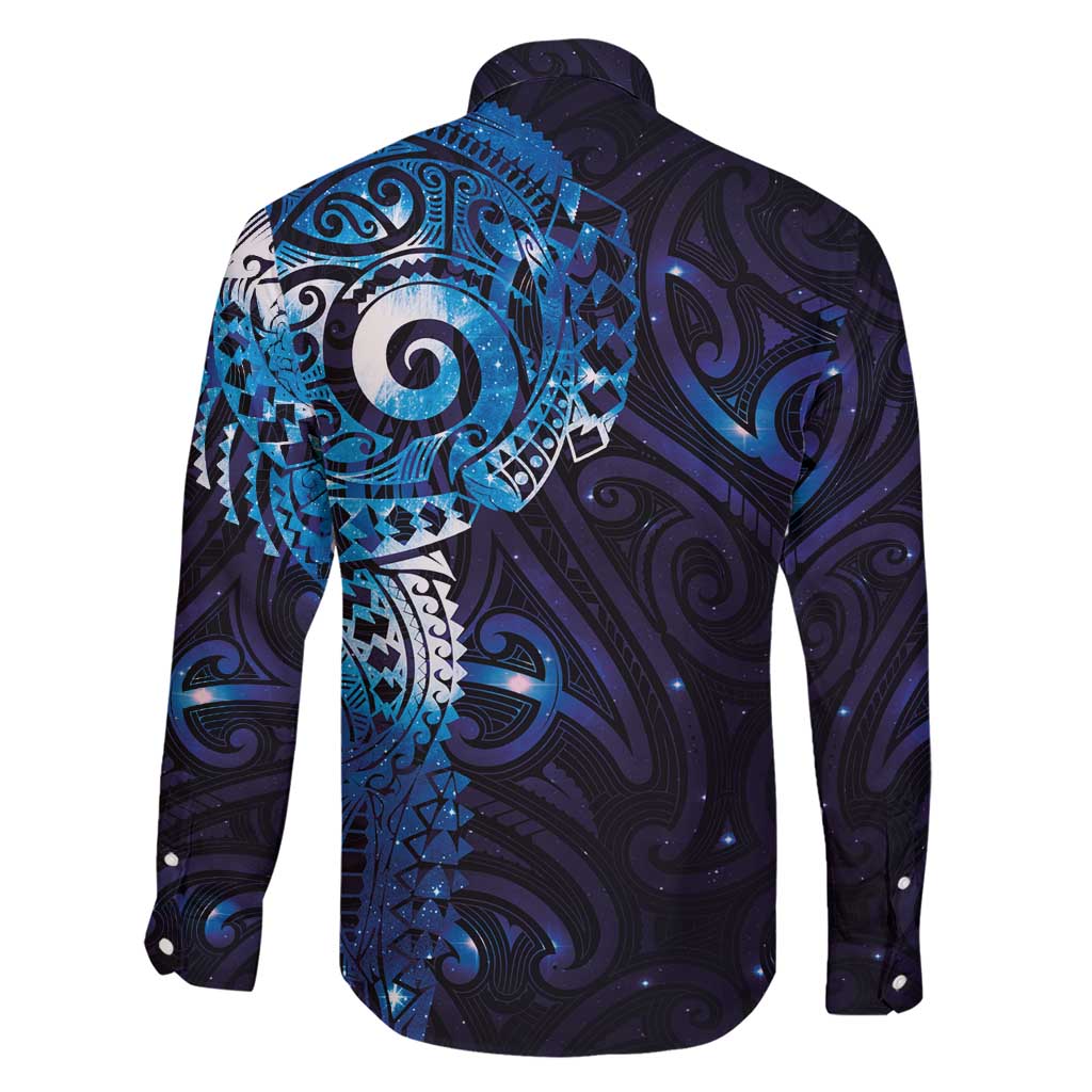 Matariki New Zealand Maori Koru Art Tattoo Family Matching Short Sleeve Bodycon Dress and Hawaiian Shirt New Year Galaxy Blue Sky Style LT03 - Polynesian Pride