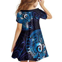 Matariki New Zealand Maori Koru Art Tattoo Family Matching Summer Maxi Dress and Hawaiian Shirt New Year Galaxy Blue Sky Style LT03 - Polynesian Pride