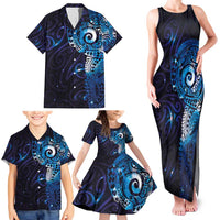 Matariki New Zealand Maori Koru Art Tattoo Family Matching Tank Maxi Dress and Hawaiian Shirt New Year Galaxy Blue Sky Style LT03 - Polynesian Pride