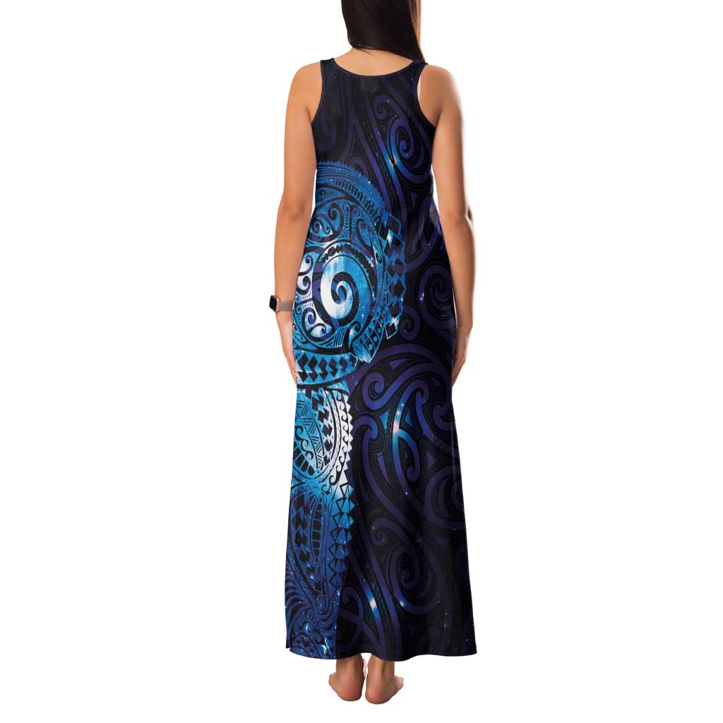 Matariki New Zealand Maori Koru Art Tattoo Family Matching Tank Maxi Dress and Hawaiian Shirt New Year Galaxy Blue Sky Style LT03 - Polynesian Pride