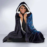 Matariki New Zealand Maori Koru Art Tattoo Hooded Blanket New Year Galaxy Blue Sky Style LT03 - Polynesian Pride