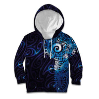 Matariki New Zealand Maori Koru Art Tattoo Kid Hoodie New Year Galaxy Blue Sky Style LT03 Hoodie Blue - Polynesian Pride