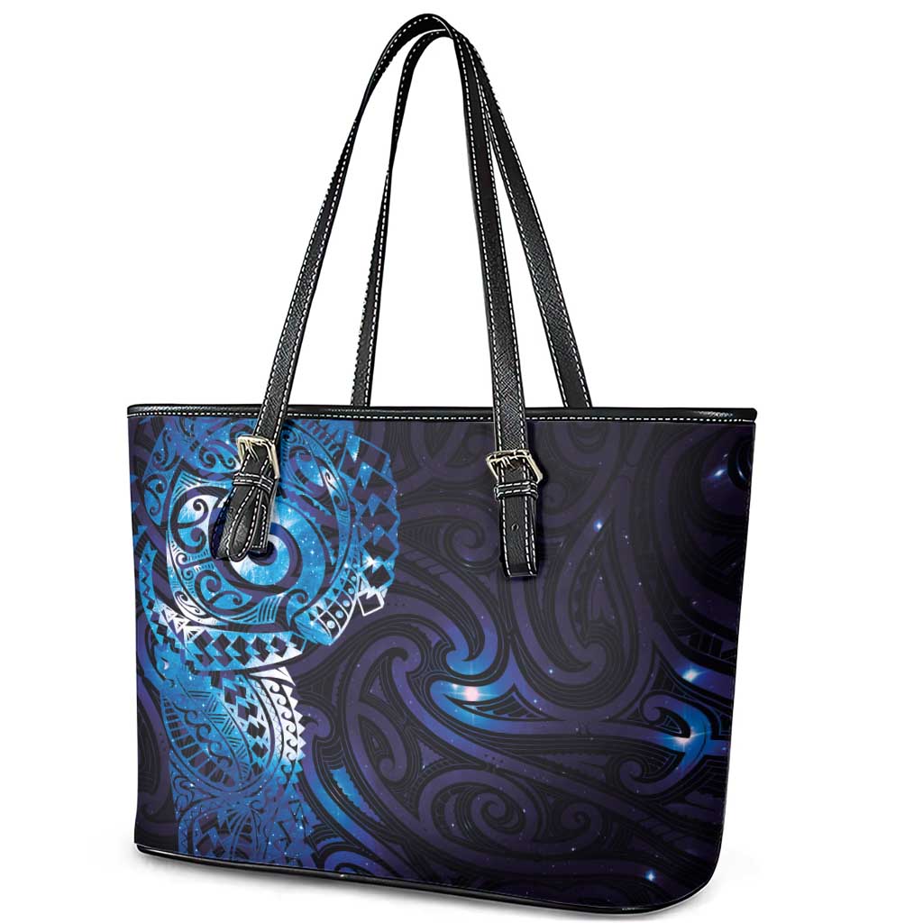 Matariki New Zealand Maori Koru Art Tattoo Leather Tote Bag New Year Galaxy Blue Sky Style LT03 - Polynesian Pride
