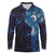 Matariki New Zealand Maori Koru Art Tattoo Long Sleeve Polo Shirt New Year Galaxy Blue Sky Style