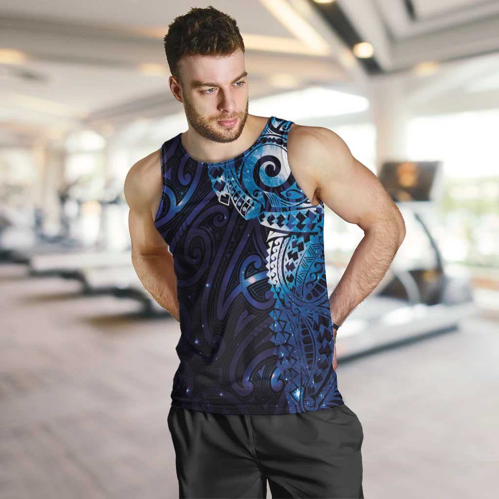 Matariki New Zealand Maori Koru Art Tattoo Men Tank Top New Year Galaxy Blue Sky Style LT03 Blue - Polynesian Pride