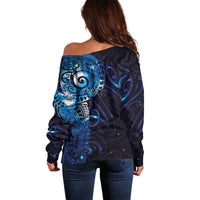 Matariki New Zealand Maori Koru Art Tattoo Off Shoulder Sweater New Year Galaxy Blue Sky Style LT03 - Polynesian Pride